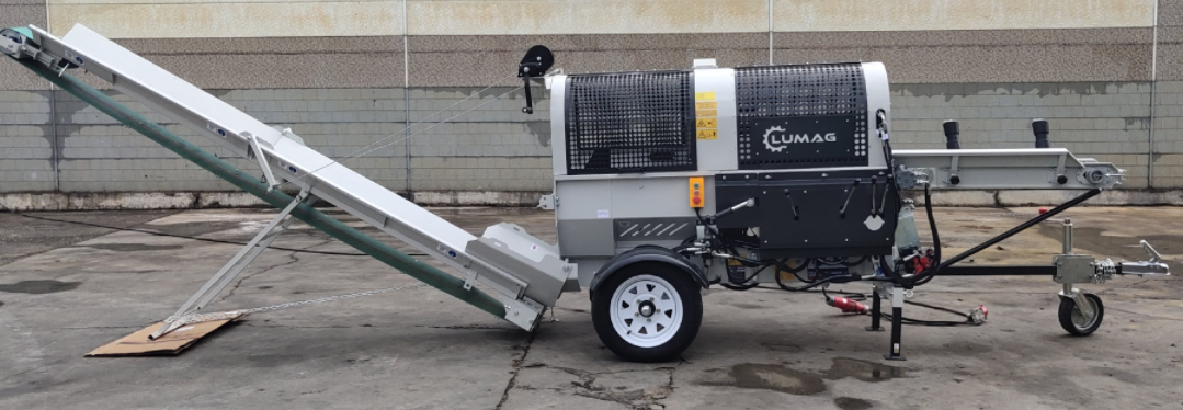 New 12 Ton Electric Model Wood Processor with Infeed Chains