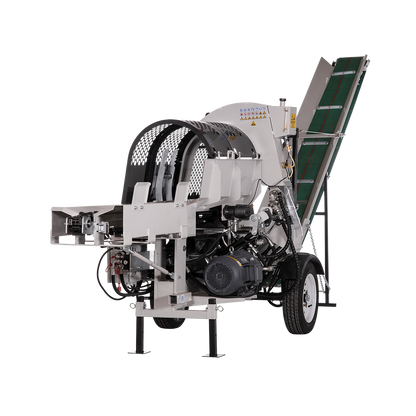 Classic 20 Ton Electric Motor Full Hydraulic Model Wood Processor with Conveyor and Infeed Chains