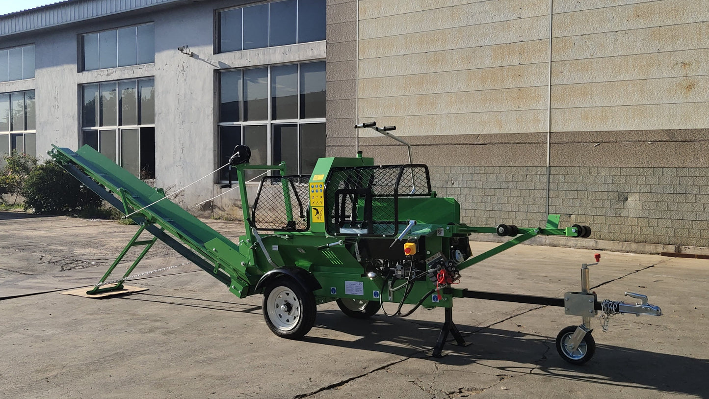 Wontide Manual Cutting 20 Ton Firewood processor with gasoline engine