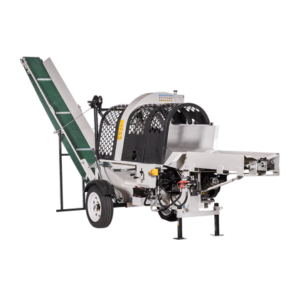 Classic 20 Ton Electric Motor Full Hydraulic Model Wood Processor with Conveyor and Infeed Chains